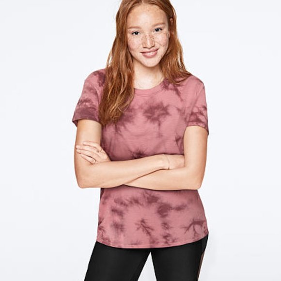 PINK Victoria's Secret Tops - PINK VS Everyday Tie-Dye Tee in Rose